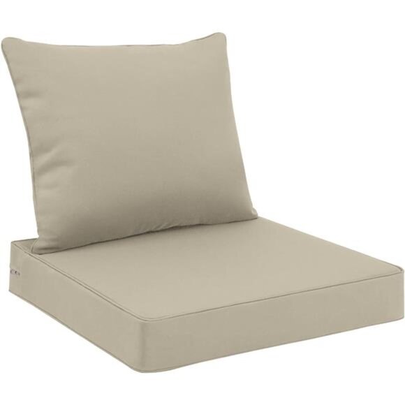 outdoor patio seat cushion set waterproof fade resistant deep chair sofa pillows - Picture 1 of 7